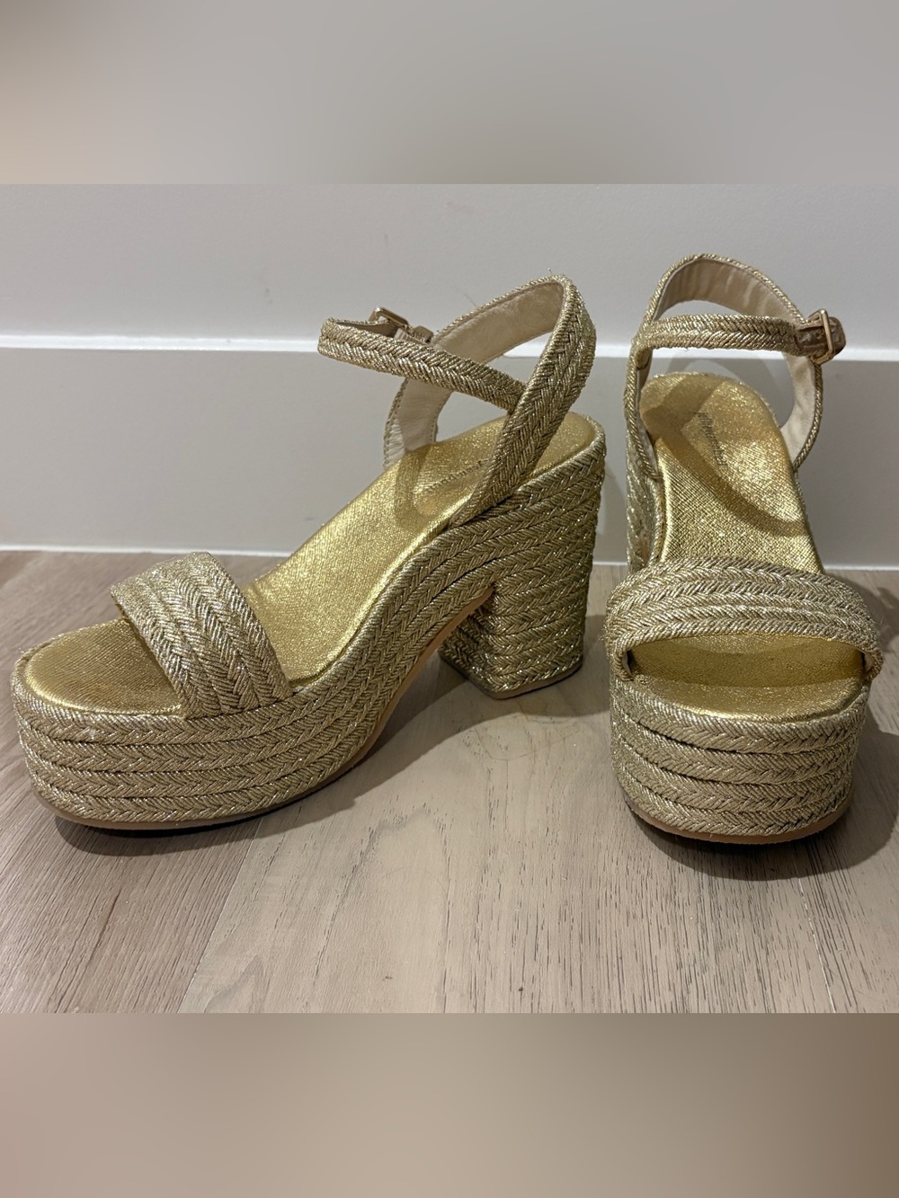 Jeffrey Campbell Asueto gold platform sandals
